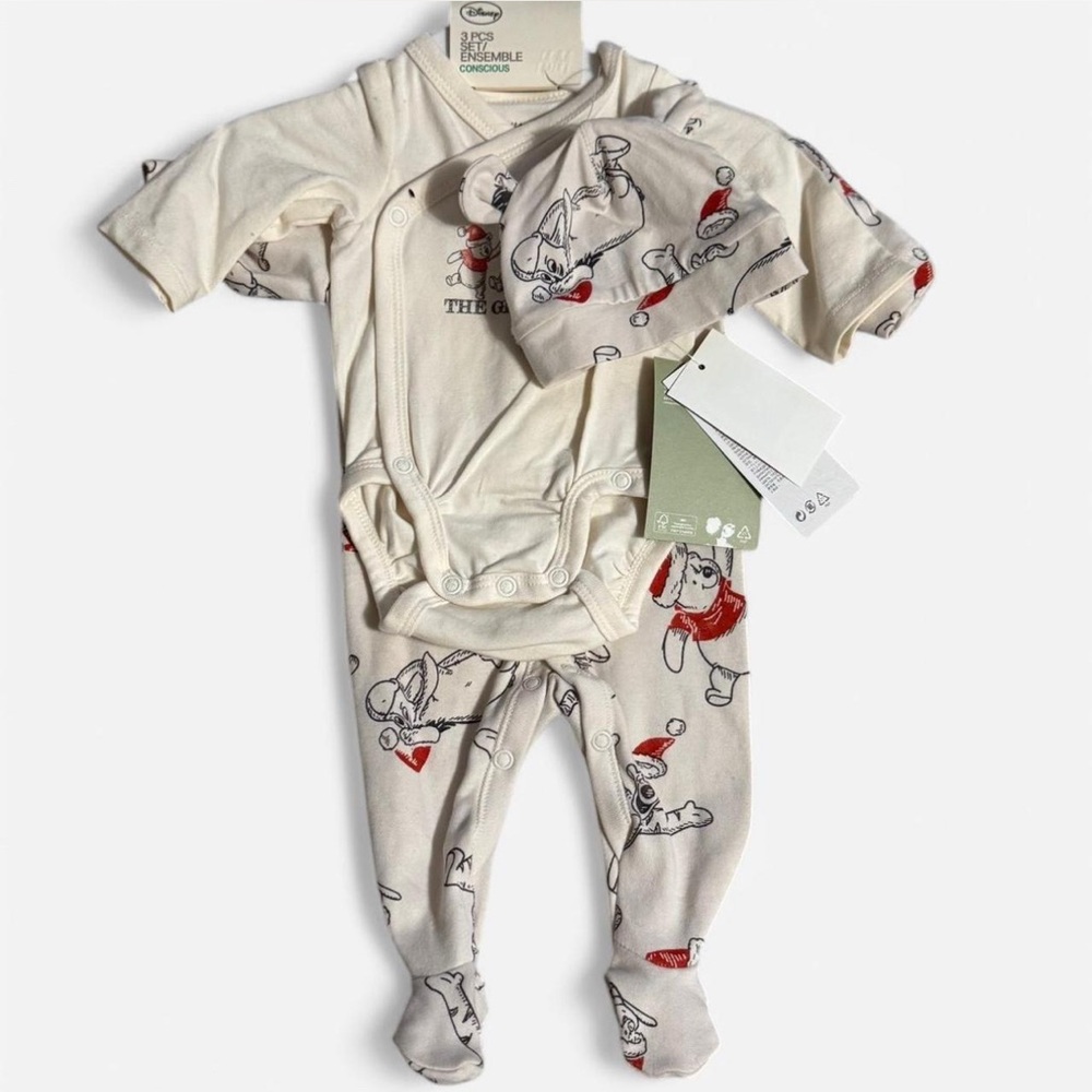 H&M x Disney Christmas 3-Piece Set – Size 0–1M (NWT)